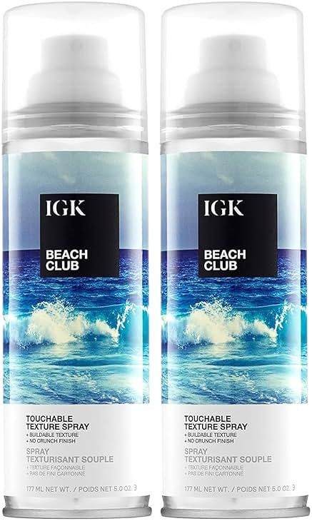 IGK BEACH CLUB Touchable Texture Spray | Hold + Volume + Lightweight | Vegan + Cruelty Free | 5.0 oz (Pack of 2) - Product Image