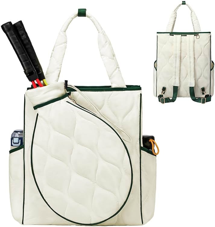 CCGTIOR 2-in-1 Tennis Tote Bag & Tennis Racket Backpack – Extra-Large Quilted Pickleball Racquet Bags, Water-Resistant & Lightweight for Men & Women - Product Image