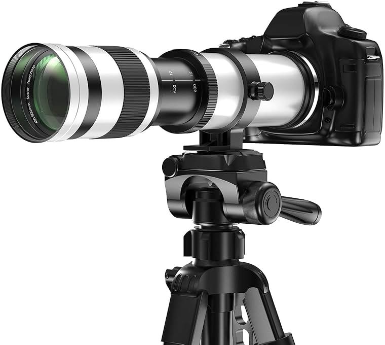 Lightdow RF 420-800mm F8.3 Telephoto Zoom Lens - MF for Canon EOS R6 Mark II/R5 Mark II/R5/R3/R7/R8/R10/RP/R6/R50/R1/R5 C/R50 V/R100/R/Ra - Manual Focus Mirrorless Cameras Lens(RF Mount,White) - Product Image
