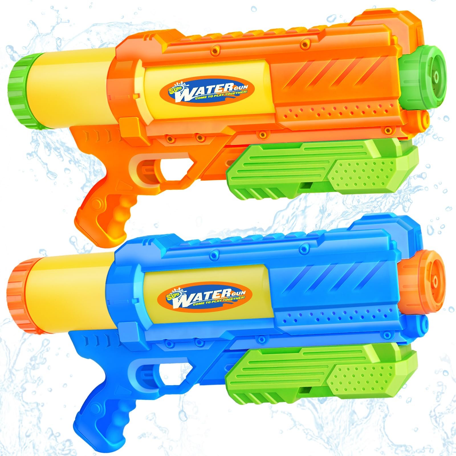 Super Water Gun for Kids Adults: 2 Pack - 1200CC Water Toy Gun Super Water Squirt Blaster Soaker Long Range High Capacity Swimming Pool Beach Outdoor Summer Fun Party Games, Gifts for Boys and Girls - Product Image