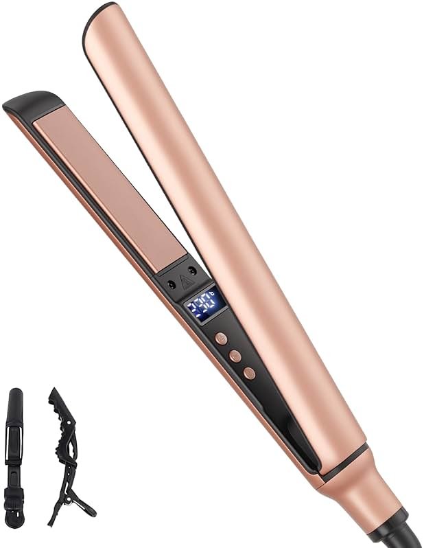 Mini Flat Iron, Ceramic Mini Hair Straightener for Short Hair, Curls Bangs, Small Flat Irons Dual Voltage for Travel, Shinier & Smooth - Product Image