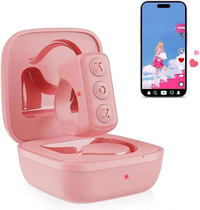 GUVOHUT TikTok Remote Control for TikTok, TikTok Scrolling Ring, Bluetooth Page Turner for iPad/Kindle App/iPhone/Android (Pink) - Product Image