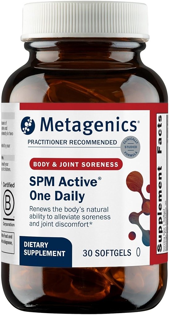 Metagenics SPM Active One Daily Supplement - Next Generation Omega Fish Oil with Pro Resolving Mediators for Joint Soreness & Soothing Relief* - Sustainably Sourced - Gluten-Free - 30 Softgels - Product Image