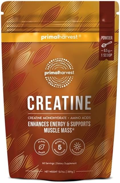Primal Harvest Creatine Powder Supplement for Men and Women's Fitness, Workouts, and Muscle Growth, to Help Promote Recovery, Strength, Energy, and Endurance (1) - Product Image
