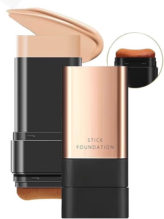 2 In 1 Anti Wrinkle Foundation Stick, Korea Flawless Eraser Foundation Stick- Hydrating Lightweight, Double Head Foundation Make Up Stick with Brush,Multi-Use Face Makeup Contour Stick(Natural, 1PC) - Product Image