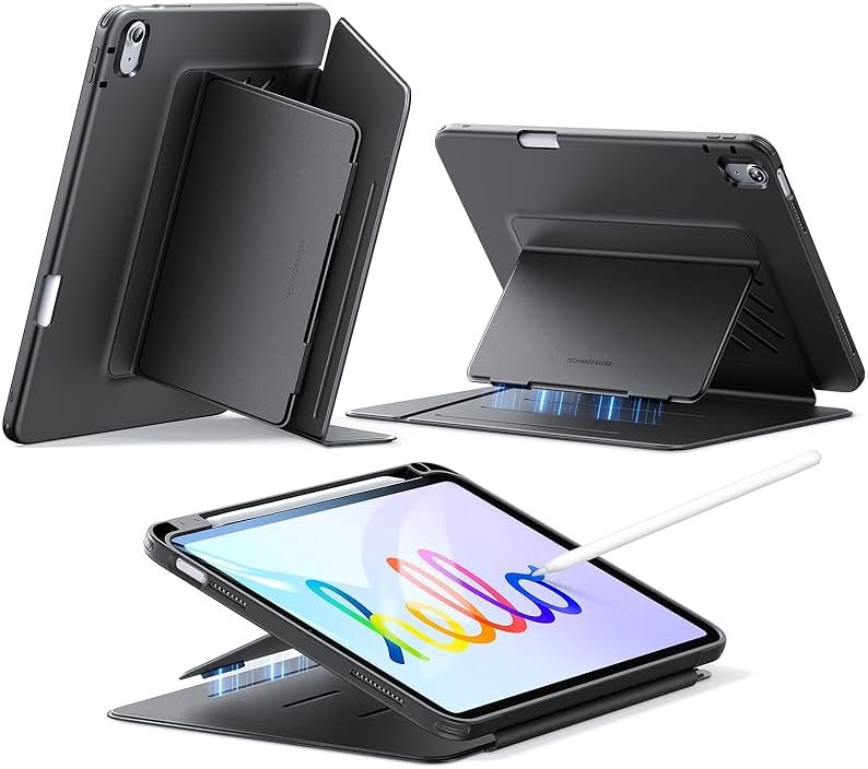 ESR for iPad A16 Case, iPad 11th/10th Generation Case (2025/2022) 11 Inch/10.9 Inch, Vertical Stand Cover with Pencil Holder, Ultra-Stable Magnetic Cover, Multi Stand Angles, Flip Series, Black - Product Image