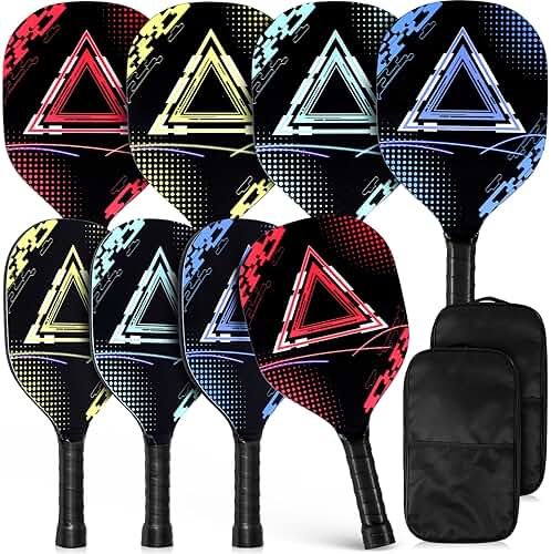 WinnerWhy 8 Pcs Paddles Set Compatible with Pickleball Wood Rackets Compatible with Pickleball 2 Carry Bags Lightweight Racquet with Ergonomic Grip for Players of All Levels Men Women - Product Image