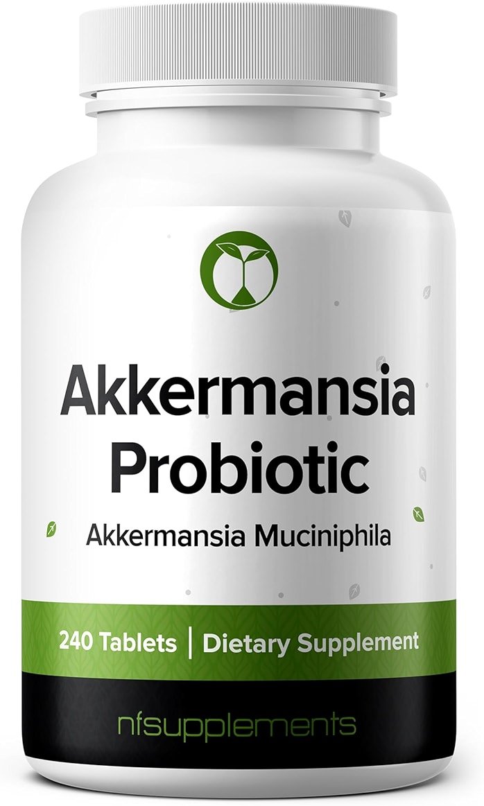 Akkermansia Muciniphila Probiotic 240 Tablets (4 Month Supply) - 100 Million AFU Researched Strain AKK11 - Supports Digestive Health & Gut Lining - GMP Certified (240, Akkermansia Muciniphila) - Product Image