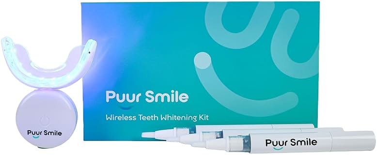 Puur Smile Teeth Whitening Kit – LED Light & Whitening Gel with Remineralization Syringes – Professional-Grade Whitening for Sensitive Teeth – Removes Stains from Coffee, Wine, & Smoking - Product Image