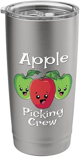 Cute Fall Autumn Orchard Matching Family Apple Picking Crew Stainless Steel Insulated Tumbler - Product Image