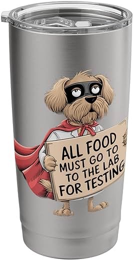 All Food Must Go to the Lab Funny Superhero Dog Stainless Steel Insulated Tumbler - Product Image