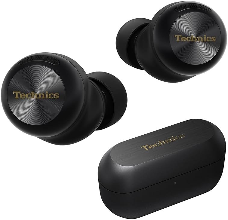 Technics Reference Class Hi-Fi Wireless Ear Buds, Dolby Atmos with Head Tracking, Adaptive Noise Cancelling, 3 Device Multipoint, 10-Hr Battery, Wireless Charging, Improved Fit, EAH-AZ100-K(Black) - Product Image