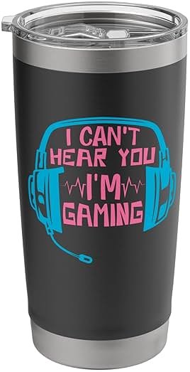 I Can't Hear You I'm Gaming Gamer Men Boys Kids Stainless Steel Insulated Tumbler - Product Image