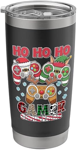 Ho Ho Ho Gamer Christmas Gamer Men Boys Kids Stainless Steel Insulated Tumbler - Product Image