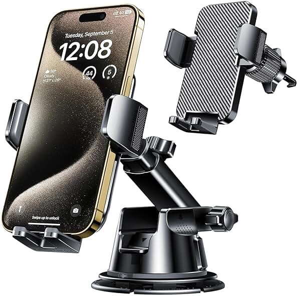 Qifutan Dash Mounted Holders Phone Holders for Your Car Phone Mount for Car Windshield Dashboard Air Vent Universal Desk Mounts Hands Free Automobile Cell Phone Holder Fit for iPhone Smartphone - Product Image