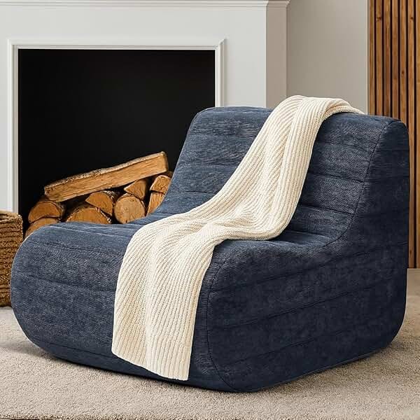 KKdema Compact Bean Bag Chair – Memory Foam Lazy Sofa Sack, Floor Couch for Bedroom, Living Room, Office & Home (Gray) - Product Image