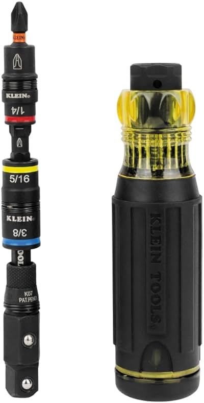 Klein Tools 32517HD KNECT 17-in-1 Impact-Rated Hybrid Screwdriver/Nut Driver, Magnetic, Flip Socket, 11 Bits, 3 Nut Drivers, Bit Holder, Square Adapter - Product Image