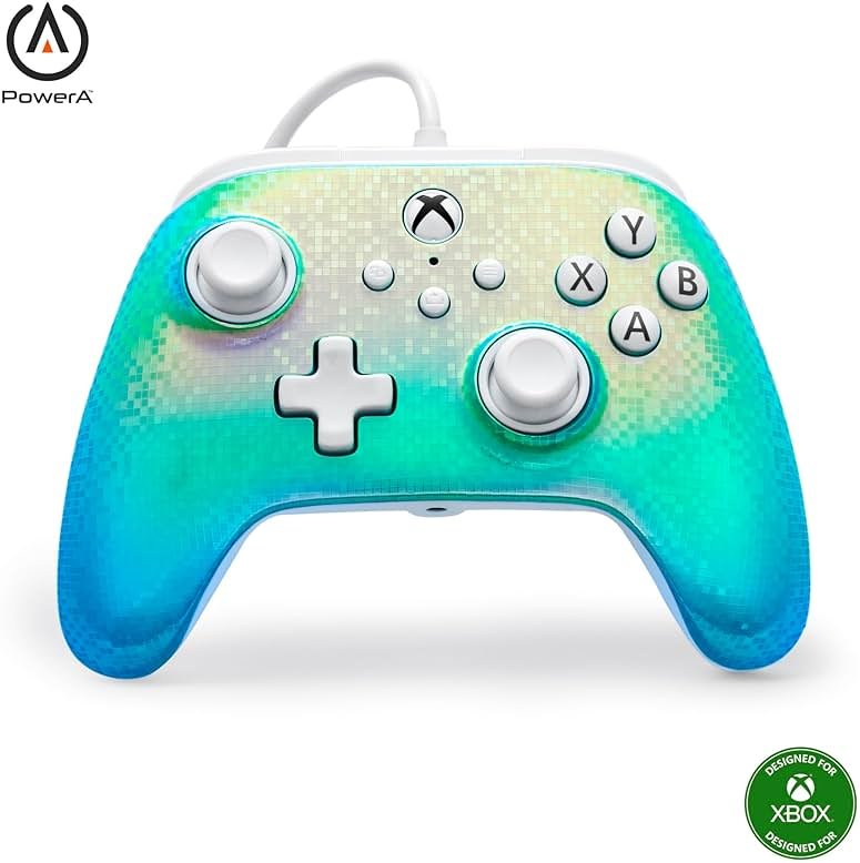 PowerA Advantage Wired Controller for Xbox Series X|S - Disco Ball, gamepad, wired video game controller, gaming controller, USB-C, Works with Xbox One, Officially Licensed - Product Image
