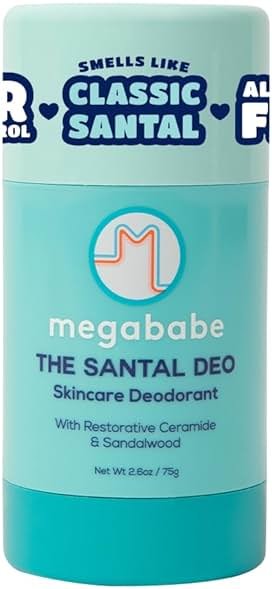 Megababe Skincare Deodorant - The Santal Deo with 72 hour Odor Protection | Summer and Hot Weather Essential | Restorative Ceramide & Sandalwood | Aluminum-Free, All Natural | 2.6 oz - Product Image