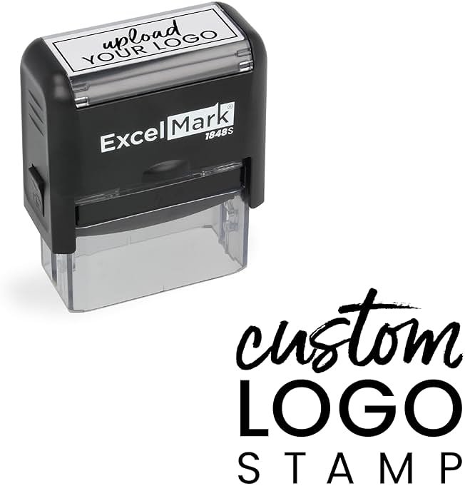 ExcelMark Custom Logo Stamp - Personalized Self-Inking Stamp - Upload Your Own Image (Medium) - Product Image