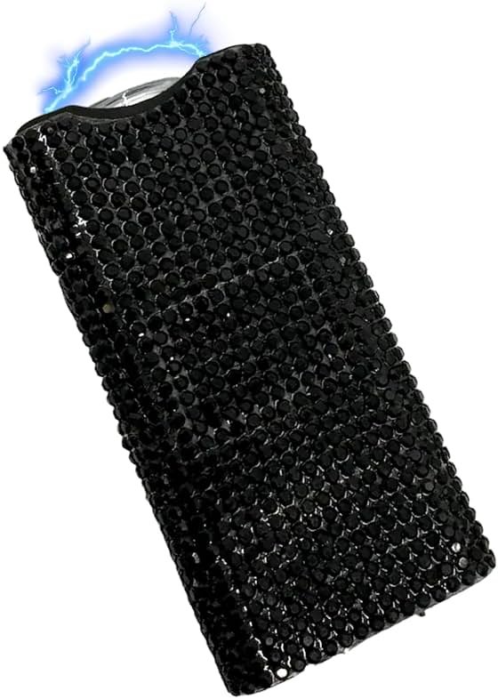 Streetwise Rhinestun Keychain Stun Gun – Compact Rechargeable Stun Gun Flashlight with Rhinestone Grip, Holster and Keyring for Women’s Self Protection - Product Image