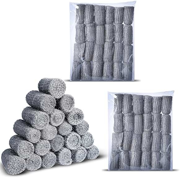 SIMBA Steel Wool Assortment for Cleaning & Mice Control – 0000 Grade Fine to Coarse Steel Wool Pads & Rolls, Multiple Pack Sizes and Length Options (48 Pcs #0000) - Product Image