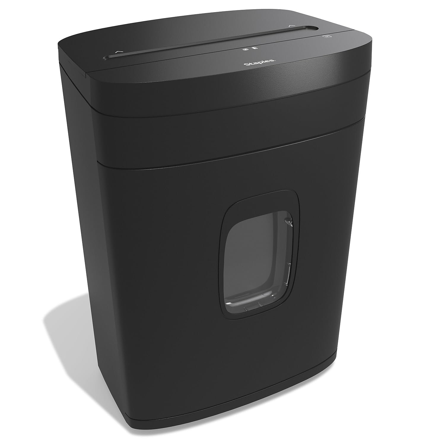 Staples 15-Sheet Cross Cut Paper Shredder for Home Office, P-4 Security, 20-Min Run Time, Shreds Paper/Credit Cards/CDs/DVDs, Quiet 65 dB, Auto Start/Stop, 5 Gallon, Black - Product Image