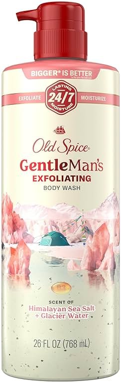 Old Spice GentleMan's Exfoliating & Moisturizing Body Wash for Men, 24/7 Shower Fresh with Long Lasting Scent, Renewing Vitamin B3 Blend, Himalayan Sea Salt + Glacier Water Scent, 26 oz - Product Image