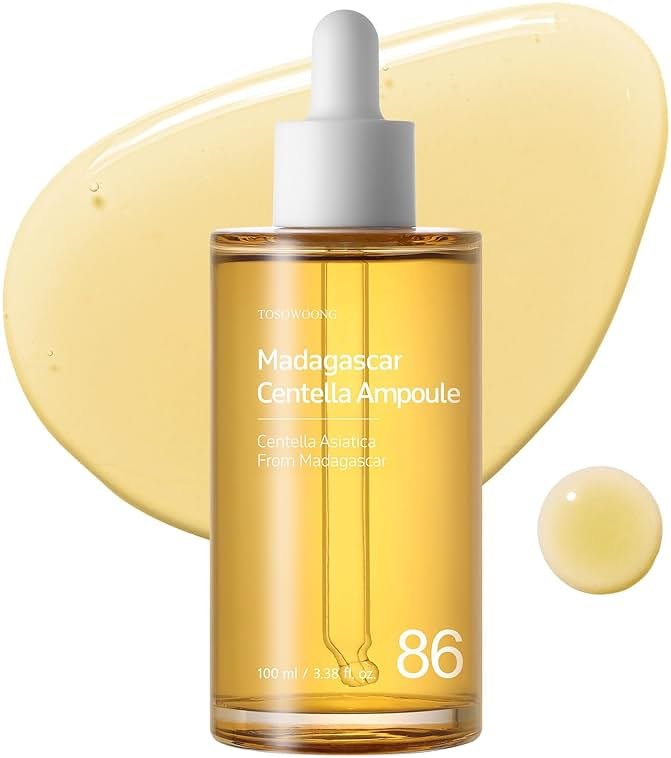 TOSOWOONG Madagascar Centella 86% Ampoule with 860,048ppm Centella Asiatica, Soothing, Calming, Facial Serum for face, for All Skin Types, Korean Skin Care, 100ml, 3.38 fl.oz. - Product Image
