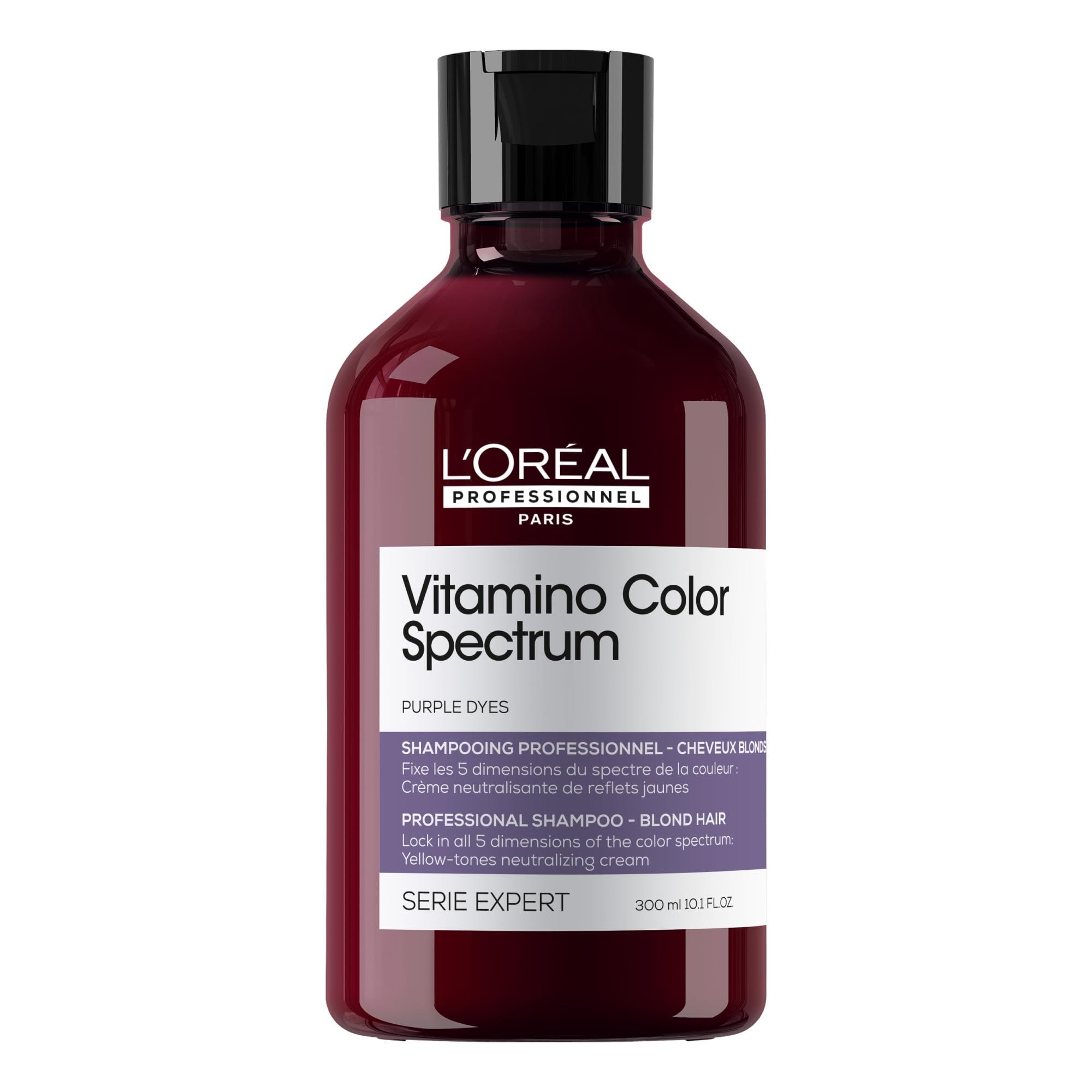 L'Oréal Professionnel Paris Vitamino Color Spectrum Purple Shampoo - Neutralizes Yellow Tones, Enhances Shine & Vibrancy, Maintains Day 1 Hair Color, Hydrates & Strengthens Blonde Hair - Product Image