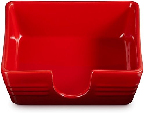 Le Creuset Stoneware Signature Cocktail Napkin Holder, 6 ", Cerise - Product Image