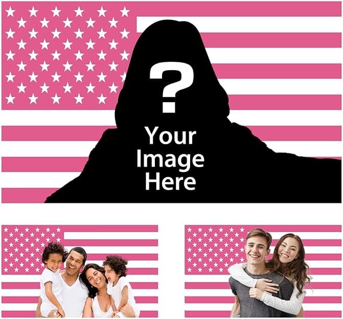 Custom Flag 3x5 Ft Pink Patriotic Decor Room Flag - Product Image