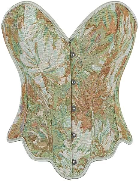 Dreay Womens Vintage Corset Bustier Lace Up Boned Overbust Corset Shapewear Top Renaissance Corset Tops for Women - Product Image