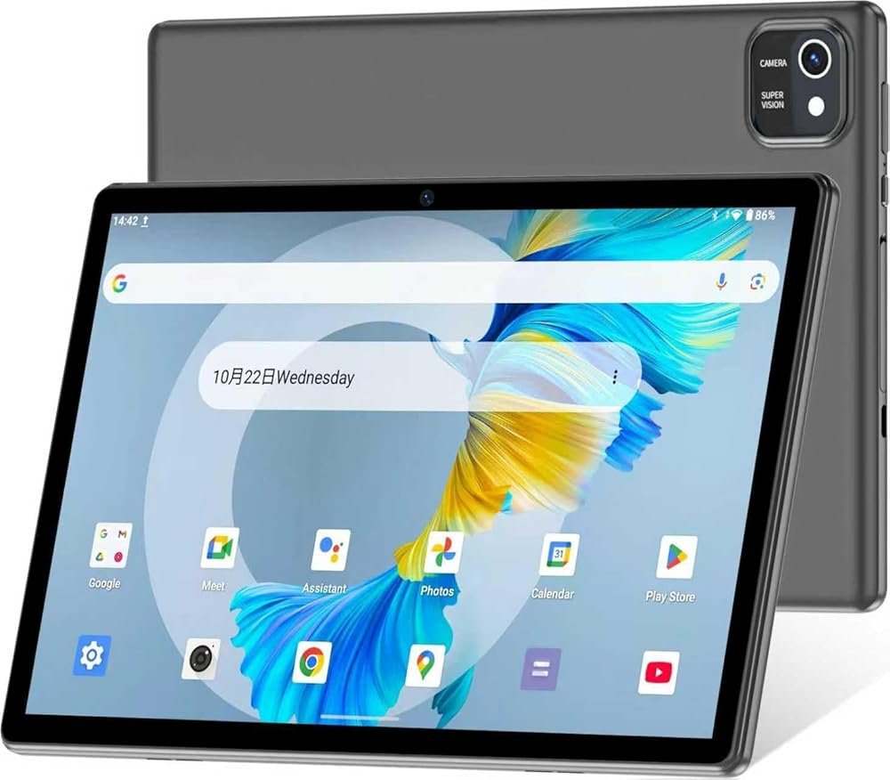 HNVHNV Tablet 10 inch Android 13 Tablets, 6GB RAM 32GB ROM, Quad-Core Processor, 1280x800 LCD Touch Screen, WiFi, GMS, Dual Camera, Bluetooth, 6000mAh Battery (Black) - Product Image