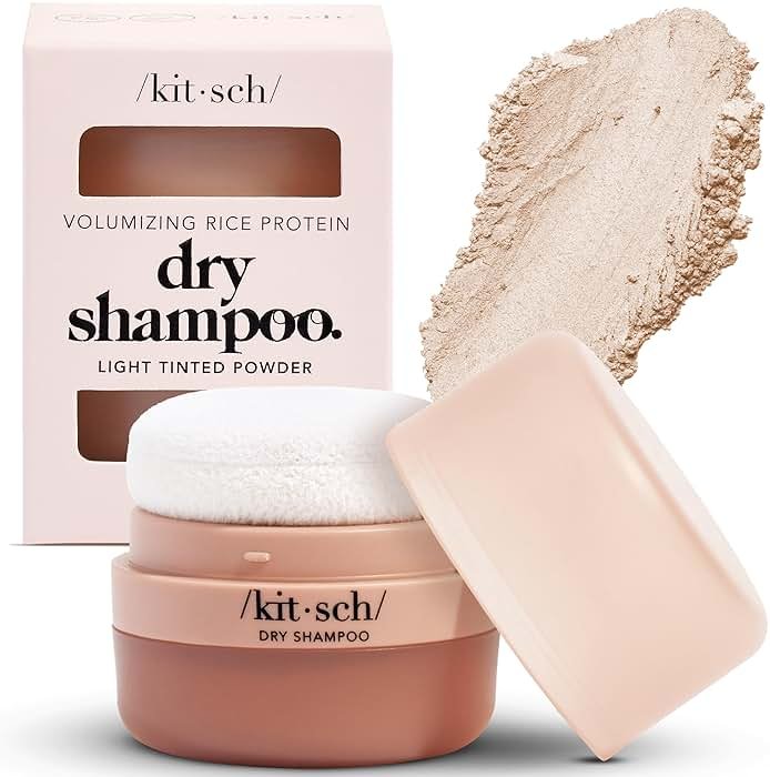 Kitsch Dry Shampoo Powder with Rice Protein for Women & Men - Unscented, Volumizing, No White Cast,Organic, Paraben Free, Non Aerosol for Oily and Light Hair, Travel Size | Ideal Gifts for Women - 8g - Product Image