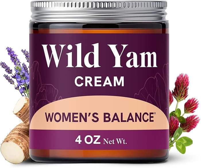 Wild Yam Cream for Hormone Balance | 3450mg Wild Yam for Herbal Menopause & PMS Support | Enriched with Vitex, Black Cohosh, Lavender & More | Estrogen & Progesterone Free Balancing Cream | 4 Oz. - Product Image