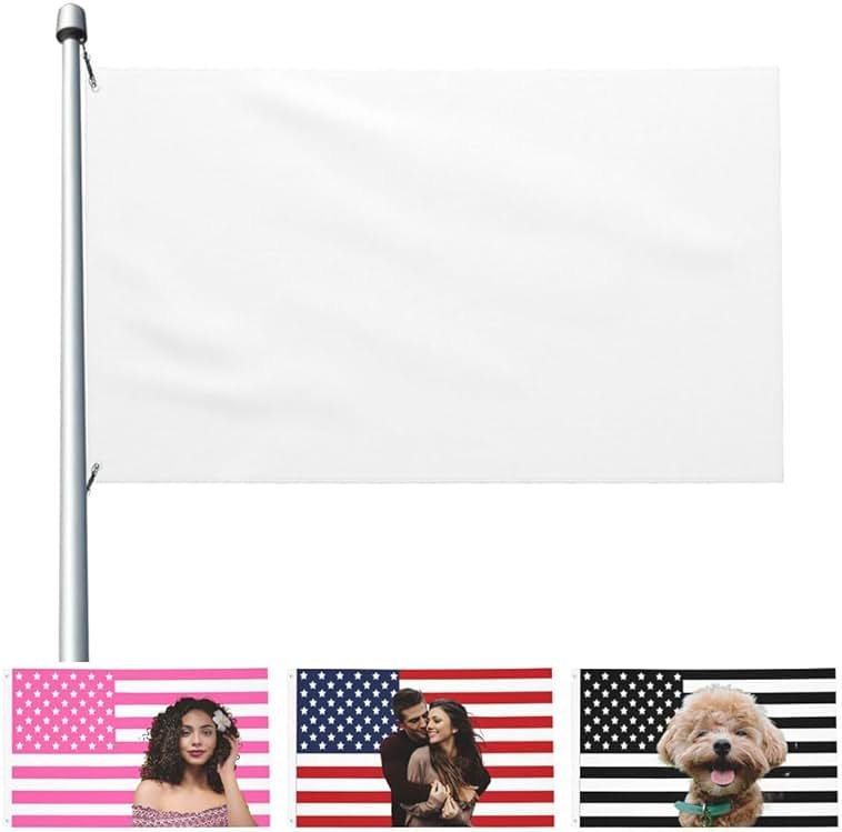Customize America Flag 3x5 Ft Photo Text Personalized, Customizable American Flag Double-sided Printing Flags, Personalized Flag Customized Flags American Flags, White No Custom for DIY - Product Image