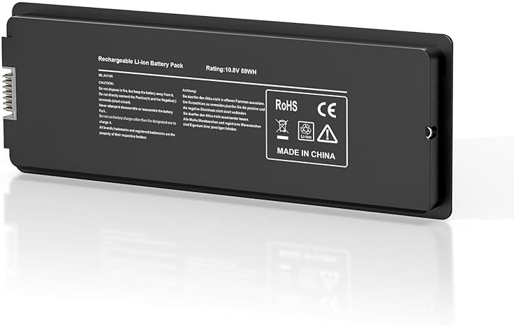 JIONR New A1185 A1181 Laptop Battery for Apple MacBook 13 A1185 A1181 MA561 MA561FE/A MA561G/A MA254 MA255 MB402 MA566 MA561J/A [10.8V 59Wh Black] - Product Image
