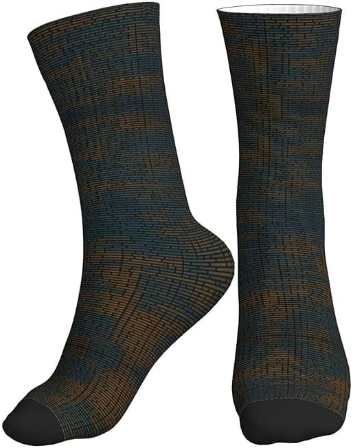 QASNLU Programming Code 1 print Mid tube sports socks for men and women breathable comfortable socks running - Product Image