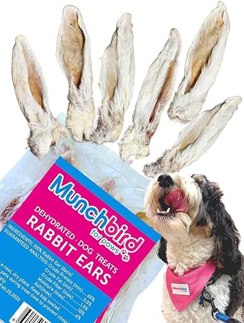 Munchbird Dehydrated Rabbit Ears for Dogs (Small Pack - 6pcs) - Product Image