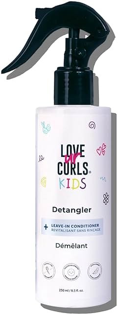Love Ur Curls Kids Detangler Leave in Conditioner Spray, Pediatrician Approved, Moisturizing, Hydrates and Conditions, Vegan, Easy to Detangle Curly Hair, Sulfate & Paraben Free, 250mL - Product Image