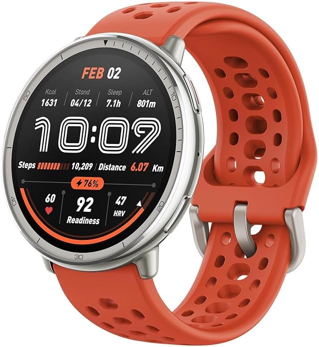 Amazfit Active 2 Sport Smart Watch Fitness Tracker for Android and iPhone, 44mm, 10 Day Battery, Water Resistant, GPS Maps, Sleep Monitor, 160+ Workout Modes, 400 Face Styles, Silicone Strap, Free App - Product Image