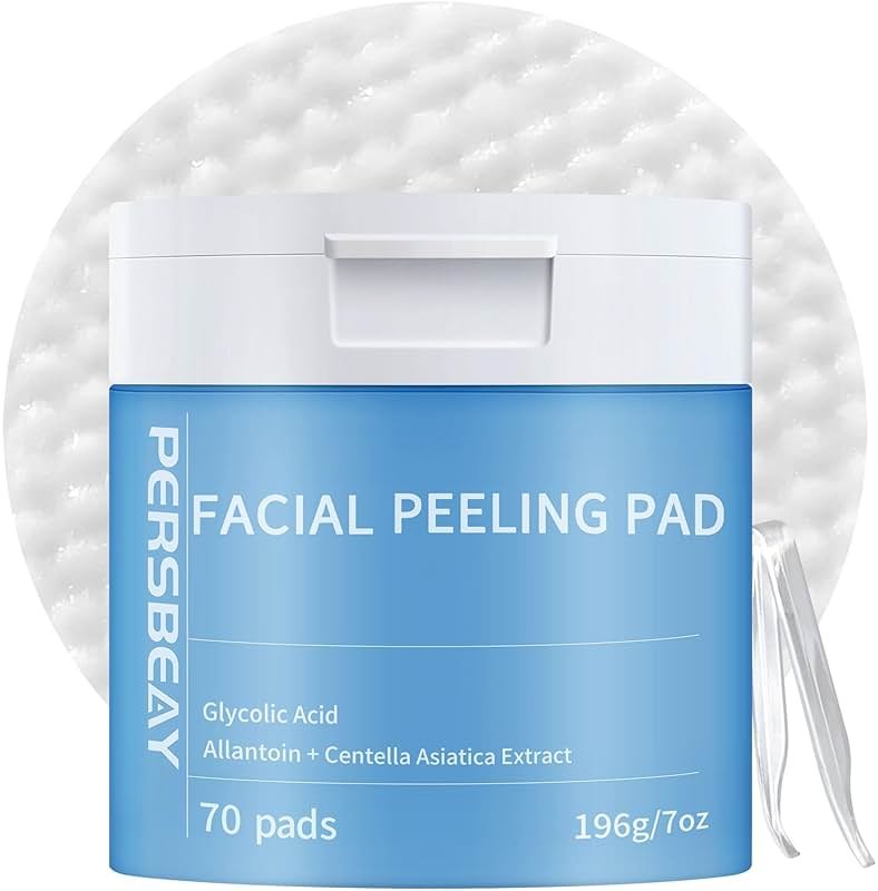 Persbeay Glycolic Acid Pads, Exfoliating Toner Pads for Facial Radiance, Dual Action Gentle Face Pad for Deep Cleaning Effect |Peels & Daily Skin Renewal |Salicylic Acid & Vitamins B3 |70 Count - Product Image