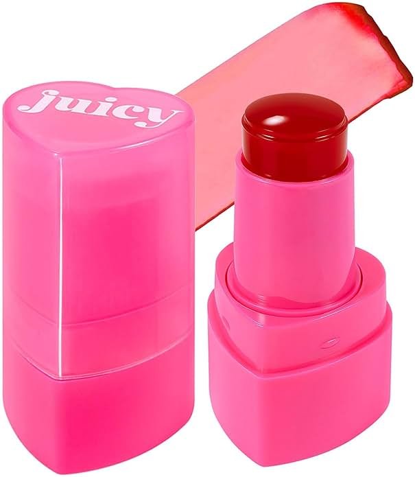 Water Jelly Tint Blush, 3-In-1 Multi-Use Blush Cream Blush Stick for Eyes, Cheeks & Lips, Hydrating & Bouncy Jelly Texture, Blends Perfect for Skin Portable Multipurpose Long Lasting Waterproof(01, s) - Product Image