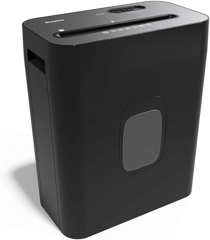 Staples 12-Sheet Cross-Cut Paper Shredder, Shreds Credit Cards/Staples, Quiet Home Office Paper Shredder, Auto Start/Stop, Anti-Jam, 4.25 Gallon, Black - Product Image