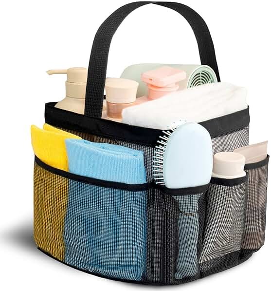 Mesh Shower Caddy Portable for College Dorm Room Essentials for Girls with 9 Pockets,Large-Capacity Shower Basket,Quick Dry Toiletry Tote Bag for Women,Outdoor Gym,Travel,Swim,Beach Camping Essentials - Product Image