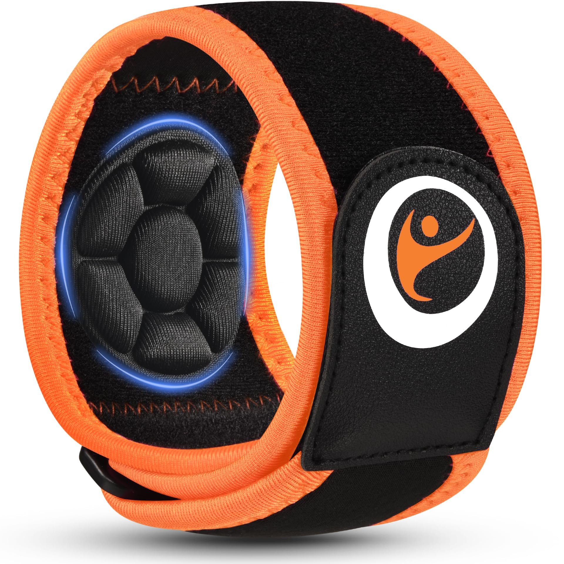 Oberlet Tennis & Golfer's Elbow Brace Strap for Men Women, Orange 1 Pack | Adjustable Support Strap with Removable Compression Pads for Tendonitis, Elbow Pain Relief, Counterforce Brace, Forearm Band - Product Image