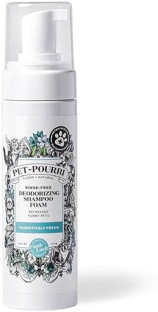 Poo-Pourri Rinse-Free Deodorizing Dry Shampoo for Dogs & Cats – Moisturizing Skin & Coat Soothing Formula - Plant Based Ingredients – Pineapple, Jasmine & Pear – No Rinse Foam Shampoo for Pet Odor - Product Image