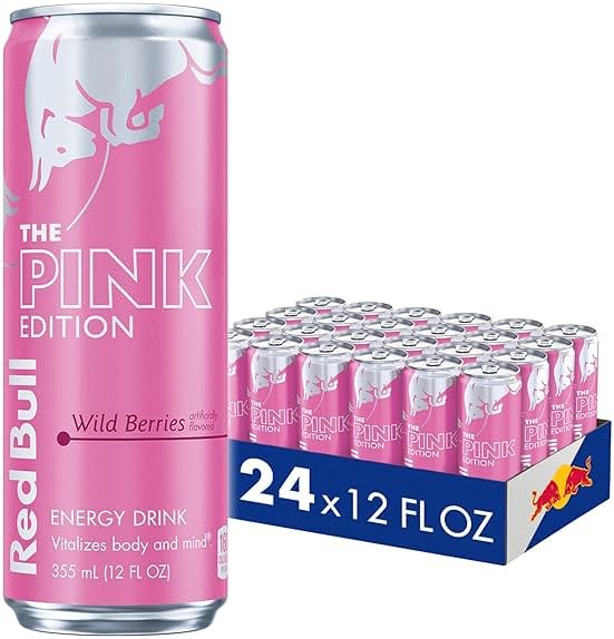Red Bull Wild Berries, Pink Edition, with 114 mg Caffeine plus Taurine & B Vitamins, 12 Fl Oz, Pack of 24 Cans - Product Image