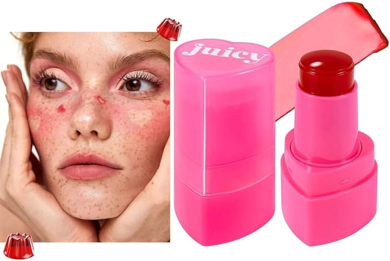 Multi-Use Water Jelly Tint Stick Sheer Lip & Cheek Stain Finish, 3-In-1 Cheek Blush & Eyeshadow & Lip Tinted Long-Lasting Moisture - 1,000+ Swipes Per Stick (#01, 0.32oz) - Product Image